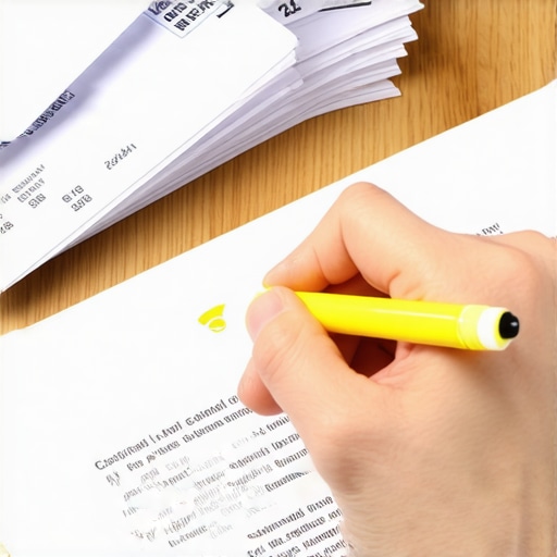 Close up of highlighting a bank statement for a credit repair dispute.