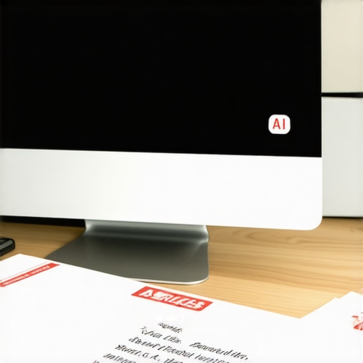 A stack of certified mail letters next to a computer screen showing automated dispute rejection.