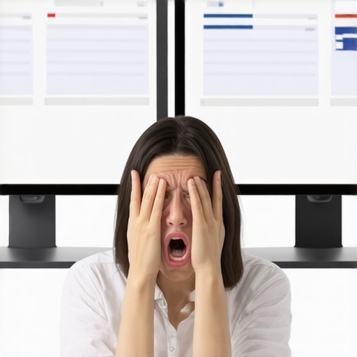 A person analyzing two identical credit report entries on monitors to spot reporting errors.