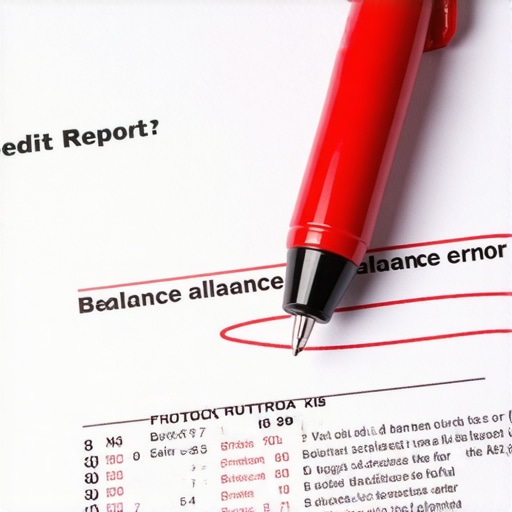 Close up of credit report with an error circled in red ink