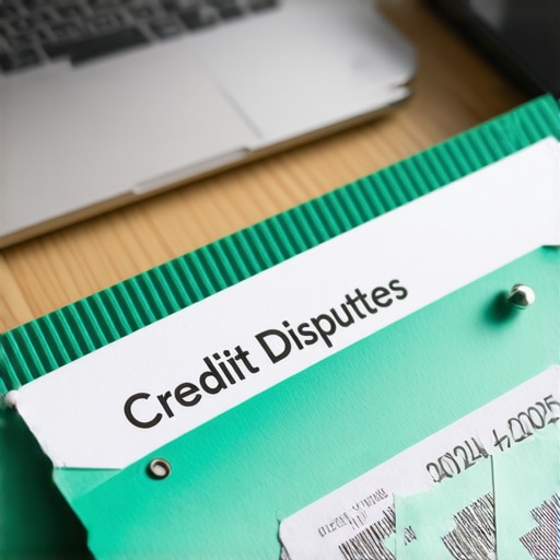 Maintaining a Physical Credit Dispute Evidence Log Organized credit dispute file with certified mail receipts on a desk