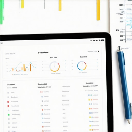 A digital tablet displaying a FICO score dashboard with 24-month trended data analysis.