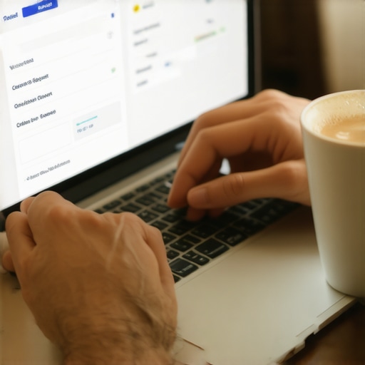Monitoring Credit Report Activity A person auditing their credit report for retail account accuracy on a laptop.