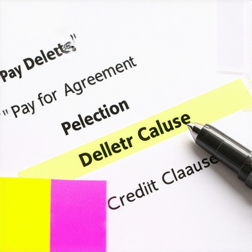 A formal pay for delete letter sitting on a desk as part of a strategic credit repair process.