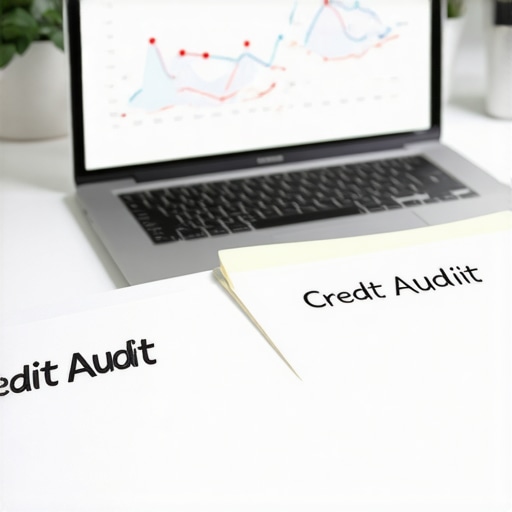 A professional credit maintenance setup with an audit log and rising score chart.