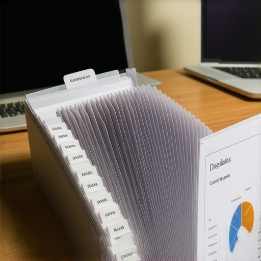 Organized Credit Dispute Filing System An accordion folder used for tracking credit dispute evidence and certified mail receipts.