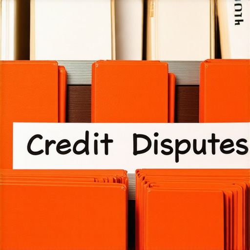 Organized Credit Dispute Filing System A physical folder system used for organizing credit repair documentation and certified mail receipts.