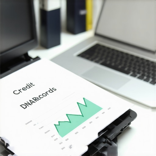 Organized Credit Repair Maintenance Tools A document scanner and folder used for maintaining credit score records.