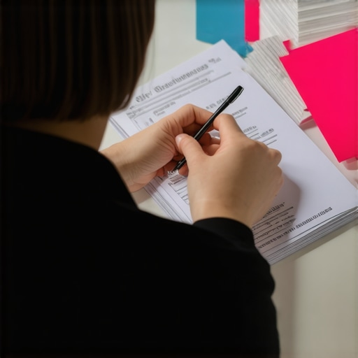 A person filing documentation for a manual credit bureau review.