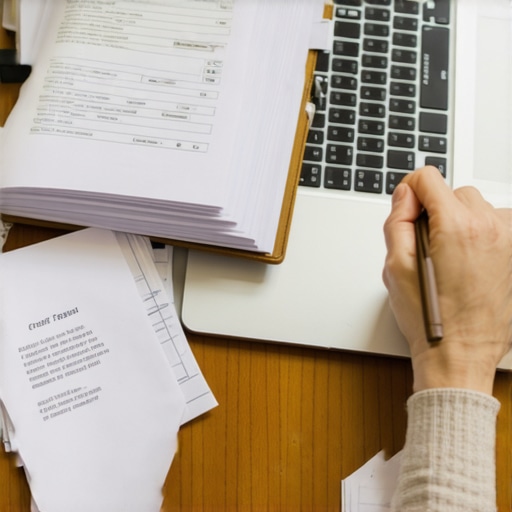 A detailed evidence log and folder used to dispute identity theft on a credit report