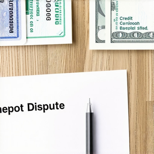Dispute letter and identity documents on a desk for credit bureau mailing