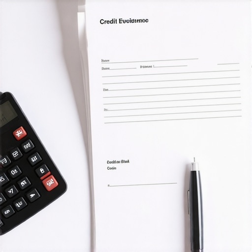 Organized credit dispute evidence log and certified mail receipts on a desk.