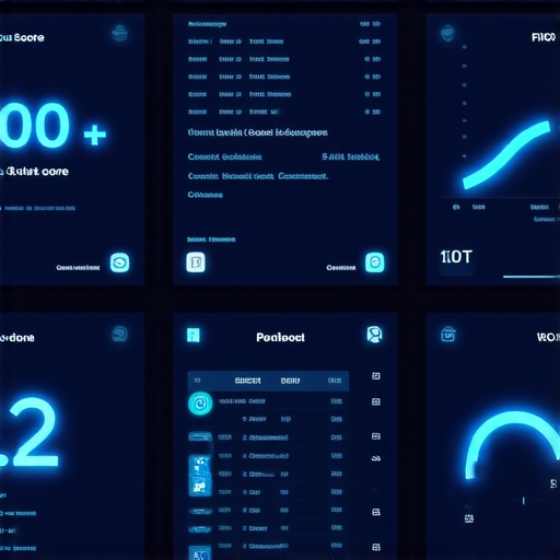 Digital screen showing multiple FICO score versions for comprehensive credit tracking and maintenance.