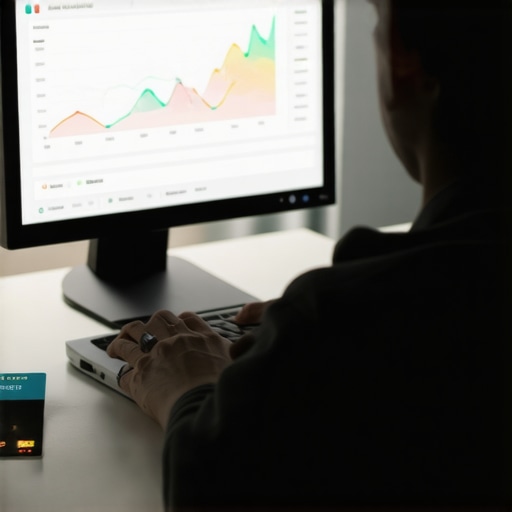 Close up of person monitoring credit score growth on a laptop screen