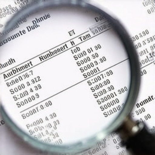 A magnifying glass highlighting incorrect and matching account dates on a paper credit report to identify a duplicate collection.