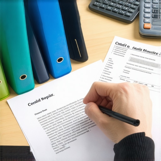 Person writing a manual credit dispute letter for certified mail.