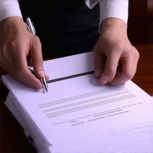 Person organizing financial documents for a manual credit audit.