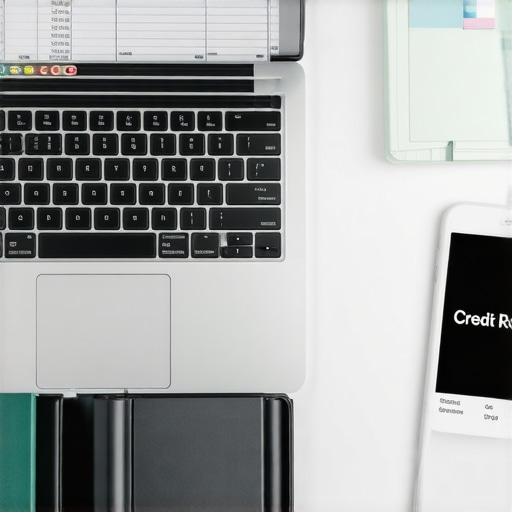 A workspace set up for monthly credit monitoring and dispute log management.