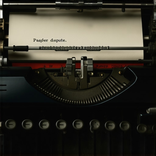 A typewriter with a formal dispute letter to a credit bureau.