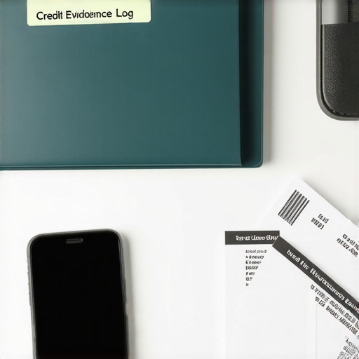 Credit repair evidence log and certified mail receipts for FICO maintenance.
