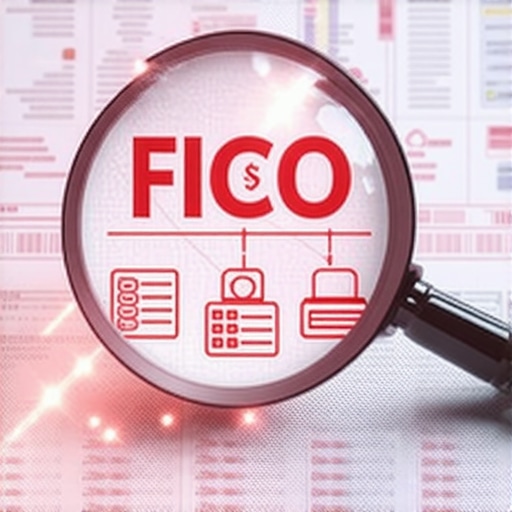 Digital illustration of a magnifying glass identifying errors on a credit report to avoid FICO score drops.